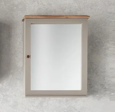 Produktbild von Spiegelschrank 60x75cm 'Belfort' Mango schilfgrün & braun
