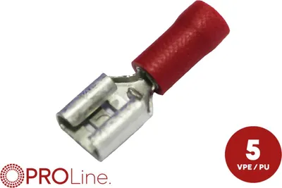 Produktbild von Flachsteckhülse(f) 0,5mm²-1,5mm²/6,3mm rot 5 Stück