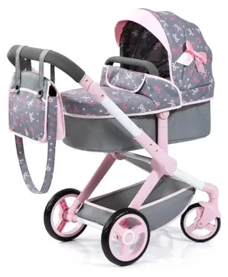 Produktbild von Bayer Design 17004AA Puppenwagen Xeo mit Tasche, höhenverstellbarer Griff, Schwenkschieber, wandelbar als Puppenjogger, bewegliche Vorderräder