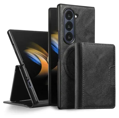Obrázek produktu pro Pro Samsung Galaxy Z Fold7 5G MagSafe Magnetický koženkový ochranný kryt Black