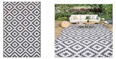 Zdjęcie produktu dla Dywan Tarasowy Patio Zewnętrzny 150X245 Cm Dwustronny Wodoodporny Szary