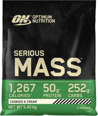 Produktbild von Optimum Nutrition Serious Mass (12lbs) Cookies & Cream - Gewichtszunahme - Mit Kreatin