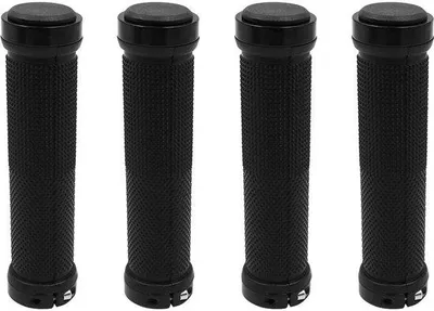 Obrázok produktu pre Rukoväte na horské bicykle – gumené, protišmykové – 2 kusy – hliníkové bezpečnostné krúžky – skladacie – 13 x 3,4 cm – ochrana zápästia