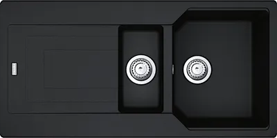 Produktbild von Franke Spüle URBAN UBG 651 in ONYX inkl. Abtropfbecken / Ausschnittmaß 980 x 480 mm / Granitspüle