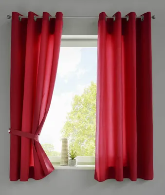 Produktbild von 2er Set Vorhänge Schal Ösen »Berlin« HxB 175x140 cm Bordeaux Blickdicht Microsatin Lichtdurchlässig Uni Matt 20405N2