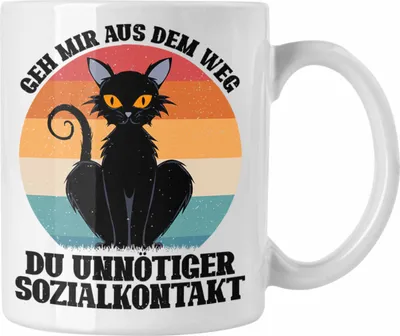 Produktbild von Trendation - Geh Mir Aus Dem Weg Du Unnötiger Sozialkontakt Geschenk Tasse Lustiger Spruch (Weiß)