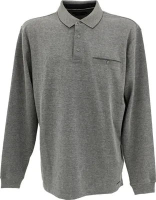 Produktbild von 26516 Casa Moda, , Herren langarm Polohemd Poloshirt, Jersey, blau grau meliert, 3XL