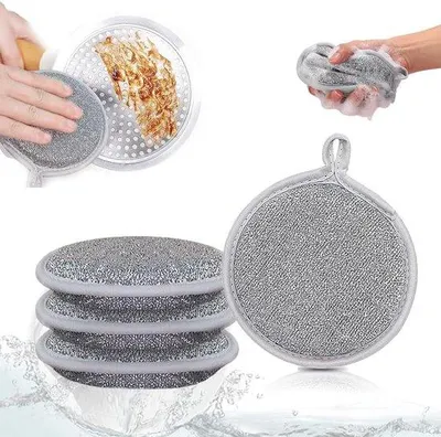 Produktbild von Küchenwasserschwamm, doppelseitig mikrofasert, 4 Stück