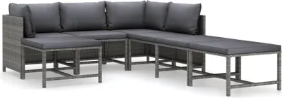 Produktbild von vidaXL 7-tlg. Garten-Lounge-Set mit Kissen Poly Rattan Grau