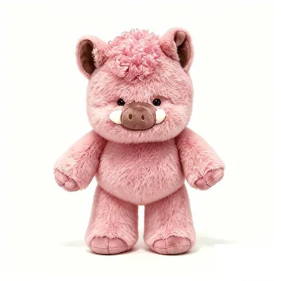Produktbild von Plüsch Schwein Kuscheltier 45 cm Krullig Rosa Weiches Stofftier