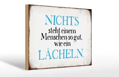 Produktbild von Holzschild Spruch 30x20cm nichts steht so gut wie Lächeln