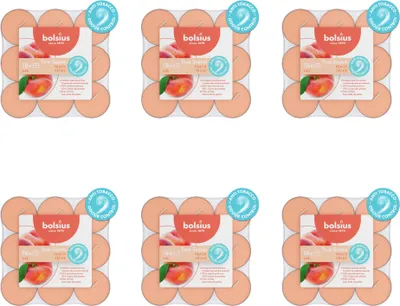 Zdjęcie produktu dla Bolsius - True Scents - podgrzewacze zapachowe - 18 sztuk w opakowaniu - Peach - Value pack - 108 sztuk - 6 opakowań