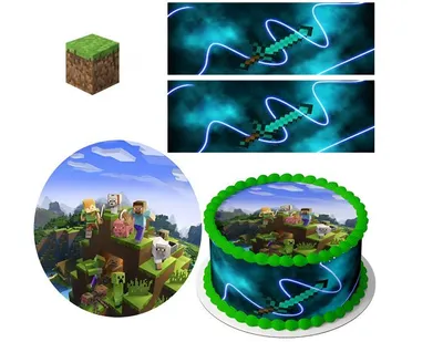 Produktbild von Quadrat Essbar Game Quadratische Zeichen Pixel TNT Tortenaufleger Torte Tortenbild Fototorte Zuckerbild Game