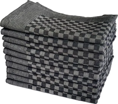 Produktbild von 10er Pack Grubentücher 50x70 cm schwarz Küchentücher Geschirrtücher Grubentuch