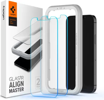 Zdjęcie produktu dla SPIGEN SZKO HARTOWANE DO iPhone 12/12 Pro - CZARNE 9H