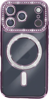 Produktbild von Avizar, Hülle iPhone 17 Pro MagSafe-kompatibel mit Strass-Rand, Violett