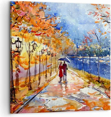 Produktbild von Bild auf Leinwand - Leinwandbild - Park Paar Baum - 60x60cm - Wand Bild - Wanddeko - Wandbilder - Leinwanddruck - Bilder - Kunstdruck - Wanddekoration - Leinwand bilder - Wandkunst - AC60x60-3557