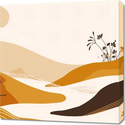 Produktbild von Bilder für das Wohnzimmer Boho modern 70x70cm Landschaft in Goldtönen