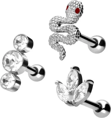 Produktbild von Ohrpiercing SET Chirurgenstahl Ohrpiercing MIX
