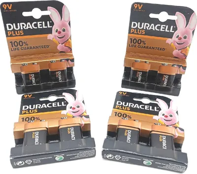 Produktbild von Duracell Plus Power, Einwegbatterie, 9V, Alkali, 9 V, 4 Stück(e), Schwarz, Kupfer
