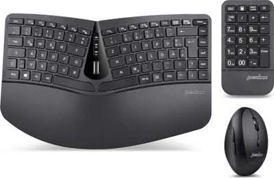 Zdjęcie produktu dla Perixx PERIDUO-606A PL, zestaw klawiatura i mysz 3 w 1, bezprzewodowy, ergonomiczny