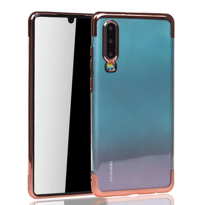 Productafbeelding van Telefoonkoffer voor Huawei P30, roze - transparant - TPU siliconen hoesje, beschermende achterkant in transparant roze