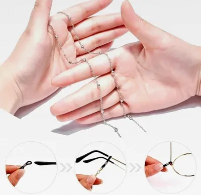 Produktbild von 8 Stück 70 cm Brillenkette gegen Verlust, Maskenkette, Maskenband, elegante Brillenhalterung, Perlenkette, Lanyard