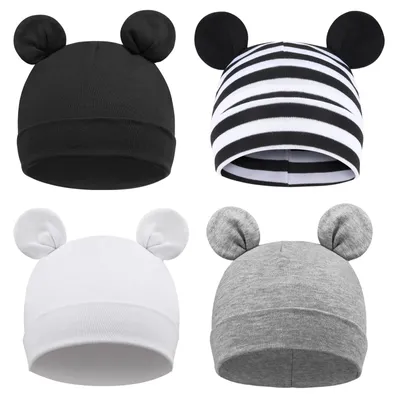 Image de Solidchoice - Lot de 4 bonnets pour bébés, adaptés aux nouveau-nés