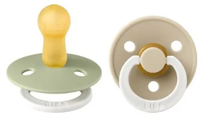 Immagine prodotto di BIBS Ciucci Glow (confezione da 2) - Lattice gomma naturale - Taglia 1 (0-6 mesi) Salvia/Vaniglia
