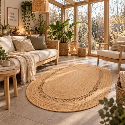 Zdjęcie produktu dla Dywan z włókien naturalnych, ręcznie wykonany, model Salsa, kolor naturalny, styl nowoczesny, wymiary: 200x300 cm
