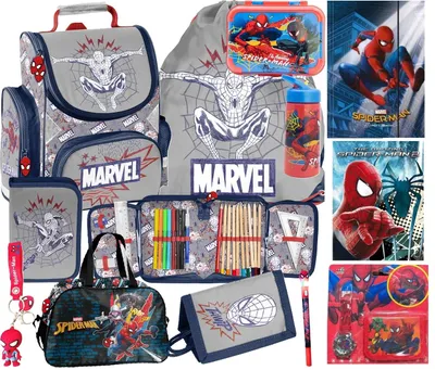 Produktbild von SPIDERMAN Schulranzen set 13in1 Ranzen rucksack Federmappe Turnbeutel SPIDER-MAN fur JUNGEN SET FÜR SCHULKINDER SCHULRANZEN + FEDERMAPPE + TURNBEUTEL