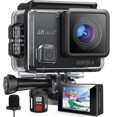 Produktbild von Surfola Action Cam 4K, Unterwasserkamera 40M Wasserdicht 20MP EIS Bildstabilisie