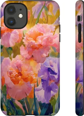 Produktbild von Aquarell-Blumenpracht in Pink und Lila – Hülle Kompatibel mit iPhone 11