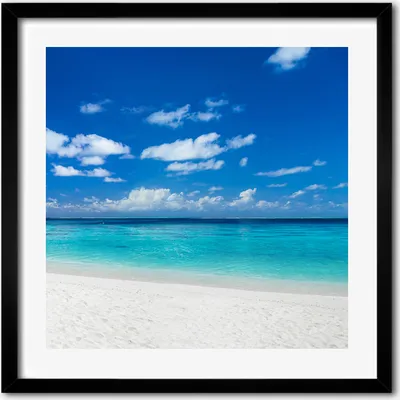 Produktbild von Bild - 50 cm x 50 cm - MDF - Rahmen, Wandkunst - Tropischer Strand