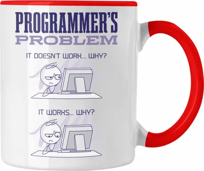 Produktbild von Trendation - Programmierer Tasse Geschenk Coder Tasse Nerd Softwarentwickler Geschenkidee (Rot)