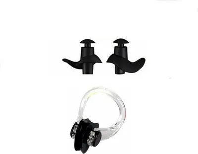 Produktbild von Schwimmen Ohrstöpsel Silikon +Nasenklammer Nasen Klammer Nasenclip Wasserschutz