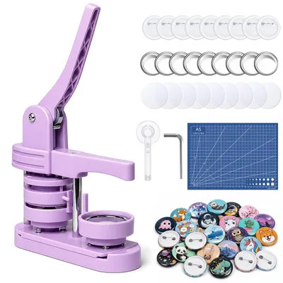 Buttonmaschine 58 mm, DIY-Knopfmacher-Set, lila