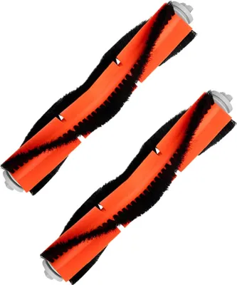 Two vacuum cleaner brush rolls against a white background.