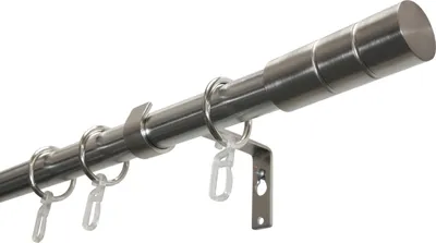 Produktbild von Gardinia Set Zylinder 1-Lauf Ø 19 mm edelstahl-optik 120 cm
