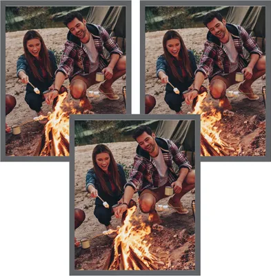 Produktbild von 3x 21x29,7 cm Bilderrahmen Fotorahmen Kunststoff grau, Plexiglas