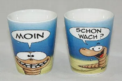 Produktbild von Lustiger Hösti Eierbecher - Moin schon wach - 2-er Set