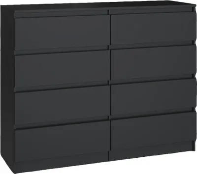 Produktbild von Topeshop M8 120 CZERŃ, Schwarz, 8 Schublade(n), Partikelbord, Einfarbig, Modern, Partikelbord