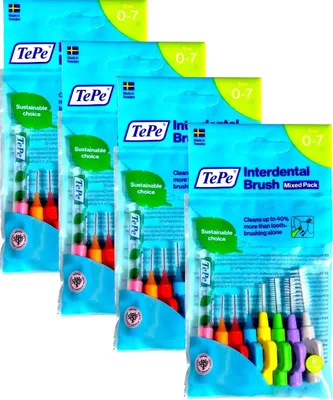 Produktbild von 4x TePe Original Interdentalbürsten - 0,4 mm bis 1,3 mm gemischt - 4x 8 Stück