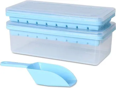 Immagine prodotto di Stampo per cubetti di ghiaccio con coperchio e contenitore, 72 cubetti, flessibile