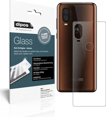 Produktbild von 2x Schutzfolie für Motorola One Vision Rückseite matt - Anti-Shock 9H Folie dipos Glass Kunststoffglas