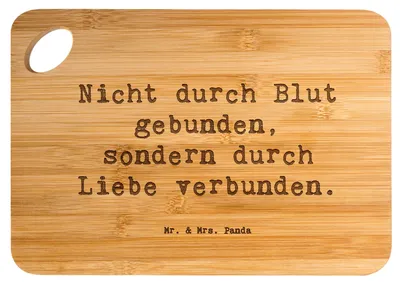Produktbild von Mr. & Mrs. Panda Holzbrett Spruch Adoptivbruder Liebe - Transparent - Geschenk, Hackbrett, Frühstücksbrettchen, jausenbrett, Frühstücksbrett, Adoption, Geschwisterliebe