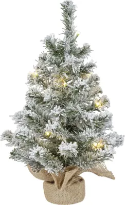 Produktbild von Everlands Mini Weihnachtsbaum im Jutesack 45 cm grün weiß beleuchtet warmweiß