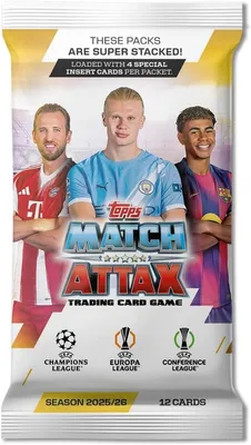 Immagine prodotto di Topps Match Attax 2025/26 – Pacchetto Booster (12 Carte)