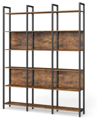 Produktbild von 5-stufiges Bücherregal, Küchenregal, Standregal | Braun-Schwarz | 128x24x154,1 cm