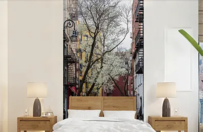 Produktbild von MuchoWow® Fototapete für Wohnzimmer oder Schlafzimmer Wandtapete Vinyl Motivtapete New York - Amerika - NYC - 120x240 cm - Hintergrundbild